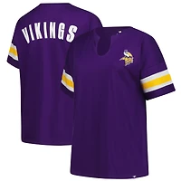 T-shirt violet à col cranté Redzone pour femme, grande taille, des Vikings du Minnesota