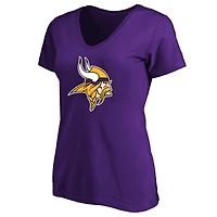 T-shirt col en V violet fanatiques pour femmes, grande taille, Minnesota Vikings
