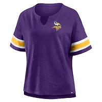 T-shirt violet Fanatics pour femme, motif Redzone Curl Route des Vikings du Minnesota