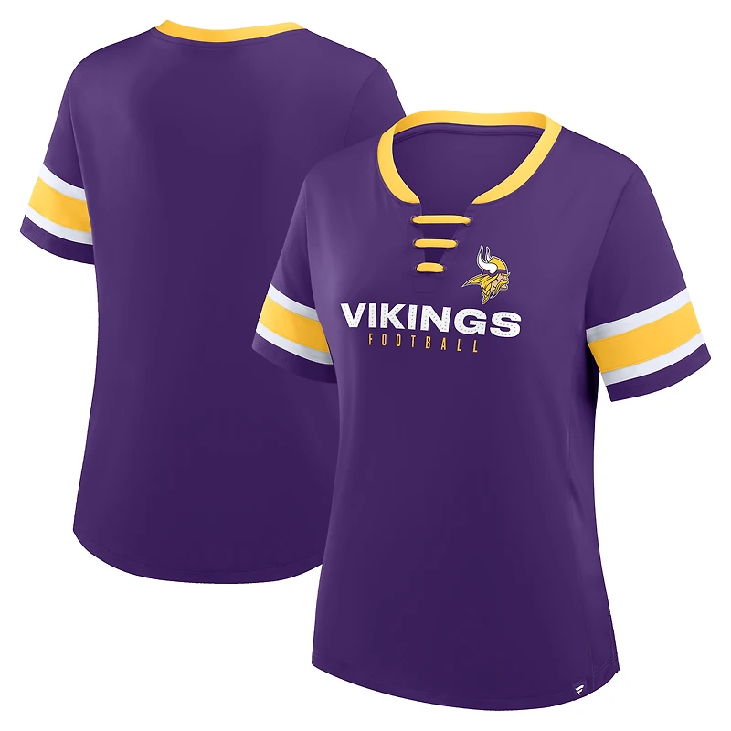 T-shirt à lacets violet Fanatics pour femme des Vikings du Minnesota Redzone Draw Play Athena