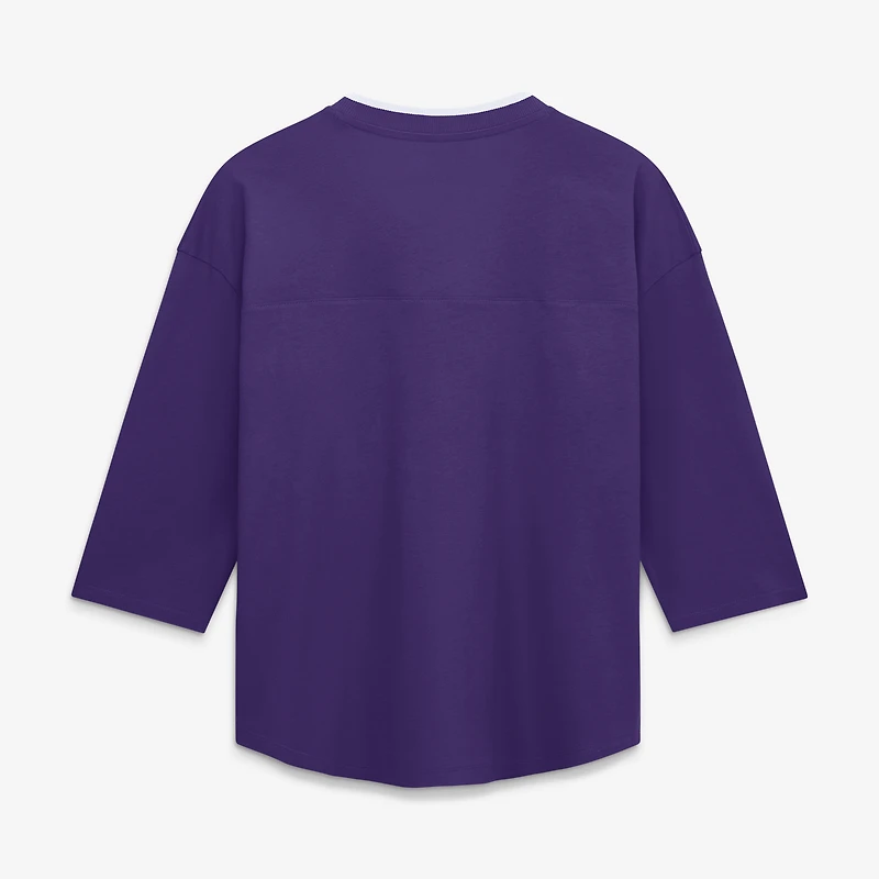 Women's Fanatics Purple Minnesota Vikings Team First Deceptive Juke 3/4-Sleeve V-Neck T-Shirt