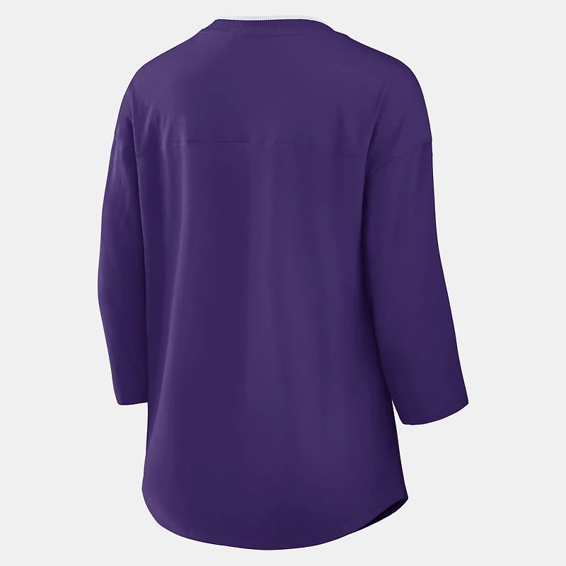Women's Fanatics Purple Minnesota Vikings Team First Deceptive Juke 3/4-Sleeve V-Neck T-Shirt