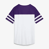 Women's Fanatics White/Purple Minnesota Vikings Touchdown Pass Athena Lace-Up T-Shirt