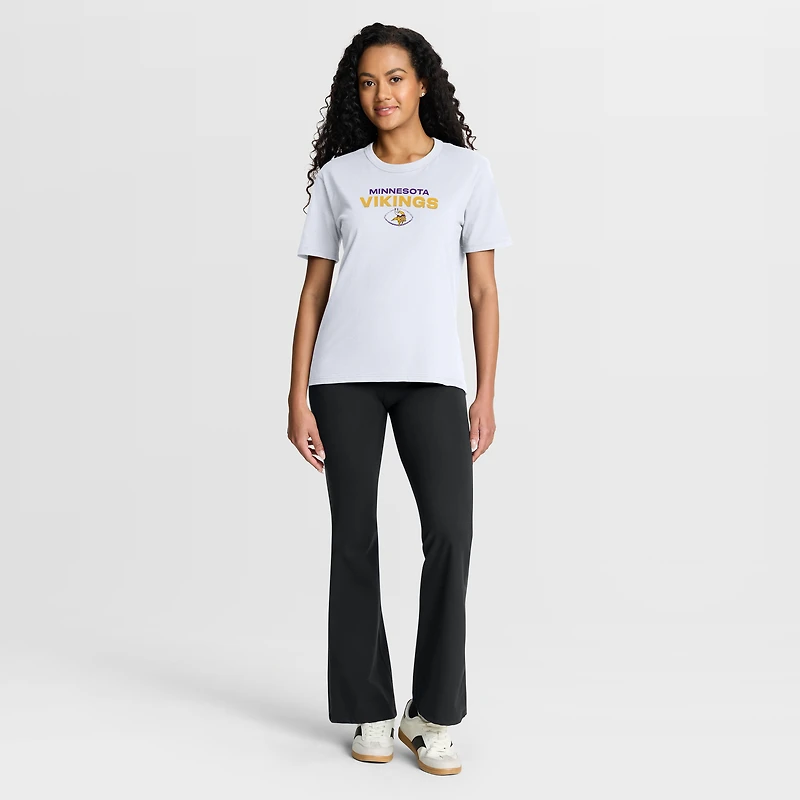T-shirt Fanatics blanc Minnesota Vikings Fade Legacy pour femmes