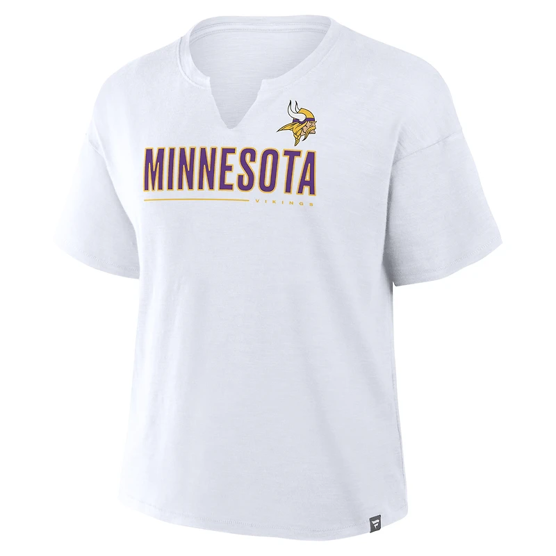 Women's Fanatics White Minnesota Vikings Redzone Slub Boxy T-Shirt