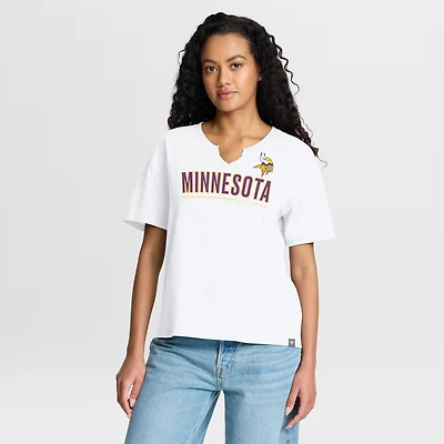 Women's Fanatics White Minnesota Vikings Redzone Slub Boxy T-Shirt