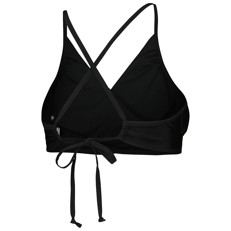 Women's G-III 4Her by Carl Banks Black Minnesota Vikings Hall of Fame Bikini Top