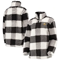 Veste G-III 4Her by Carl Banks noire pour femme Minnesota Vikings Sherpa Plaid Quarter-Zip