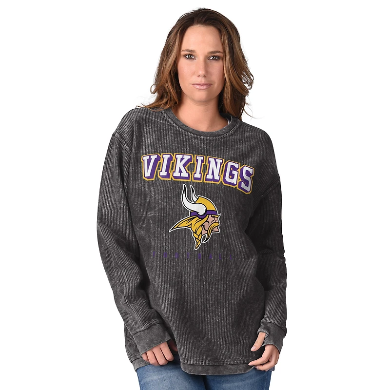 Women's G-III 4Her by Carl Banks Gray Minnesota Vikings Comfy Cord Sweatshirt