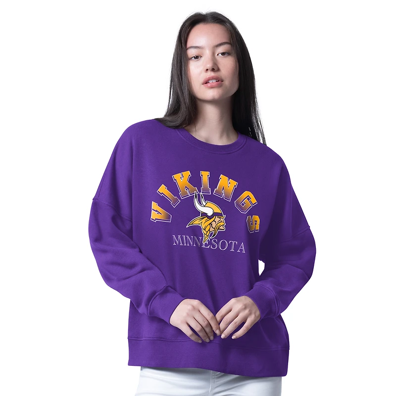 Sweat-shirt surdimensionné violet G-III 4Her pour femme de Carl Banks, motif Minnesota Vikings