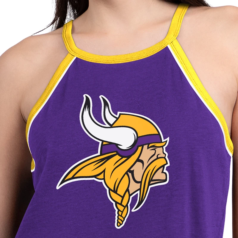 Débardeur G-III 4Her pour femme par Carl Banks, blanc, Minnesota Vikings Redemption Win Slub
