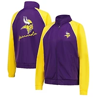 Veste de survêtement zippée intégrale G-III 4Her par Carl Banks pour femme, violette, motif Minnesota Vikings Replay