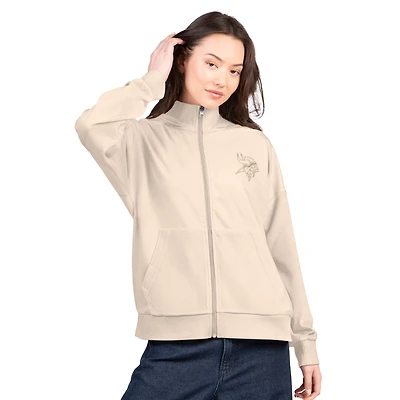 Sweat à capuche zippé pour femme G-III 4Her par Carl Banks, couleur tan, des Vikings du Minnesota, Rookie