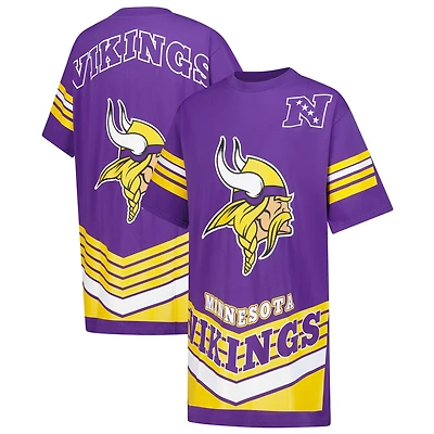 Robe t-shirt vintage violette Gameday Couture pour femme, motif Perfect Score des Vikings du Minnesota