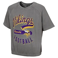 Haut à manches courtes délavé minéral gris Minnesota Vikings pour femme