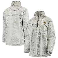 Veste pull-over grise Minnesota Vikings pour femme, en sherpa, à quart de zip