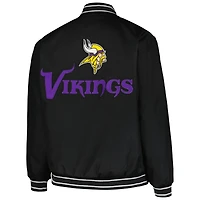 Veste noire à bouton-pression grande taille JH Design pour femmes des Vikings du Minnesota