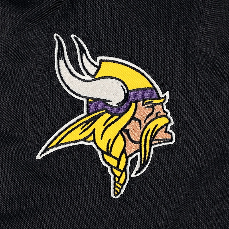 Veste noire à bouton-pression grande taille JH Design pour femmes des Vikings du Minnesota
