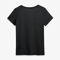 T-shirt à col en V noir logo principal des Vikings du Minnesota pour femme