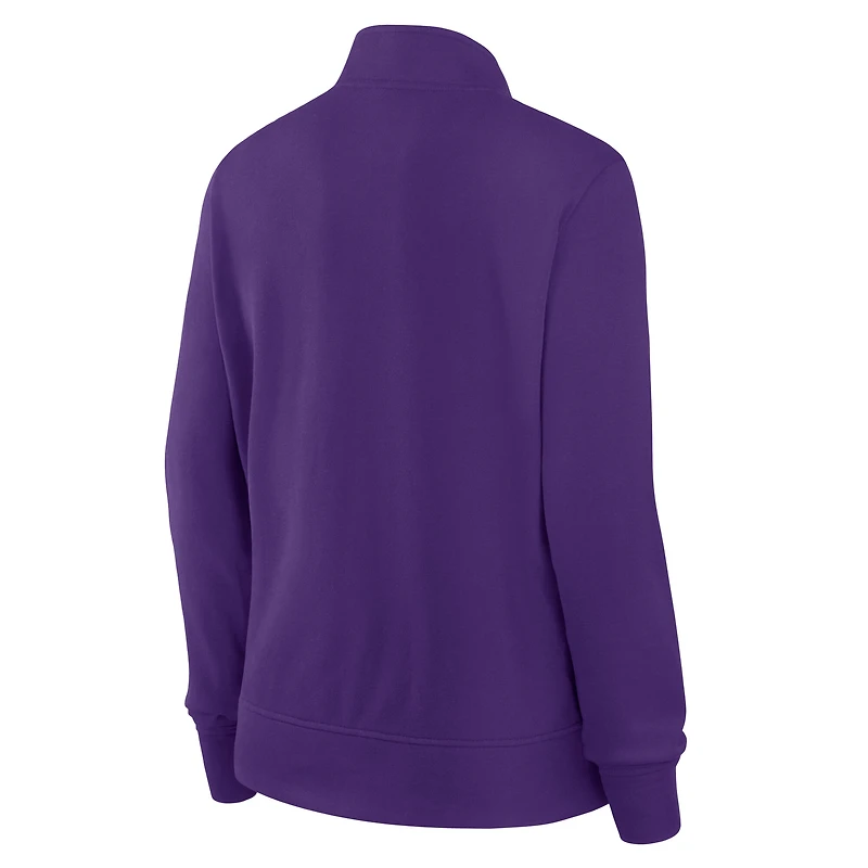 Veste à fermeture éclair quart de tour Velocity pour femme, logo violet athlétique des Vikings du Minnesota