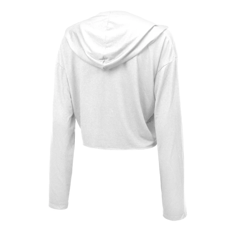 Sweat à capuche Majestic Threads pour femme, Justin Jefferson, blanc, Minnesota Vikings, logo pailleté.