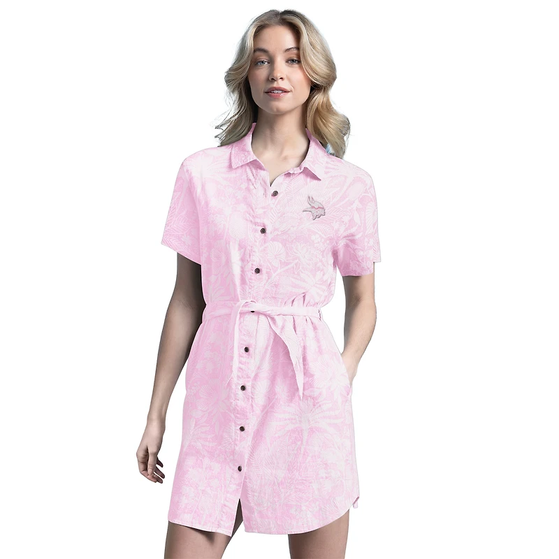 Robe en lin rose à motif palmier des Minnesota Vikings pour femme Margaritaville