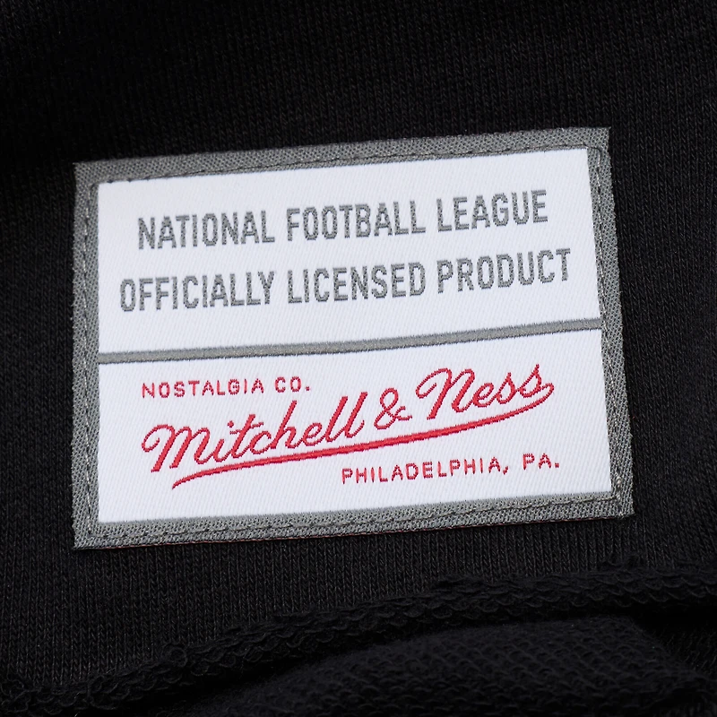 Polo de rugby court à manches longues Mitchell & Ness noir Minnesota Vikings pour femme