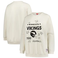 Sweat-shirt Mitchell & Ness crème pour femme, grande taille, motif étoile filante, Minnesota Vikings