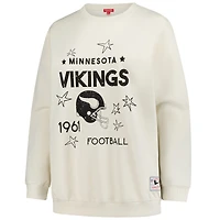 Women's Mitchell & Ness Cream Minnesota Vikings Plus Shooting Star Sweatshirt