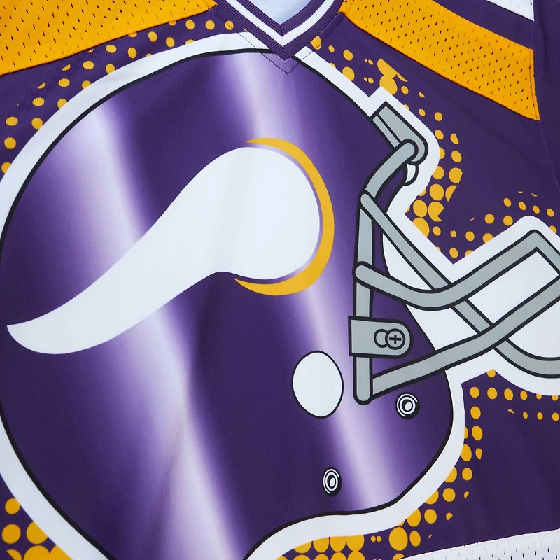 Women's Mitchell & Ness Purple Minnesota Vikings Big Face 7.0 Long Sleeve Jersey T-Shirt