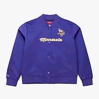 Women's Mitchell & Ness  Purple Minnesota Vikings Full-Snap Satin Jacket