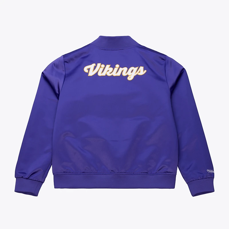 Women's Mitchell & Ness  Purple Minnesota Vikings Full-Snap Satin Jacket