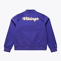 Women's Mitchell & Ness  Purple Minnesota Vikings Full-Snap Satin Jacket