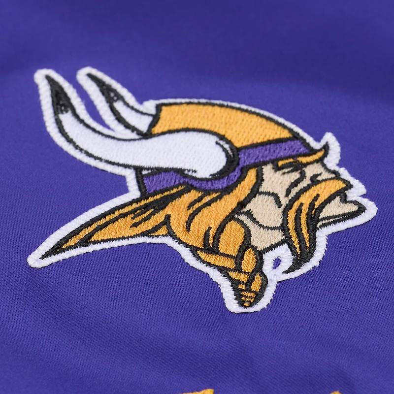 Veste en satin violet à boutons-pression pour femme Mitchell & Ness des Vikings du Minnesota