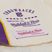 Maillot court Mitchell & Ness Randy Moss crème pour femme, Minnesota Vikings, joueur retraité