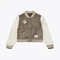 Women's Mitchell & Ness  Tan Minnesota Vikings Full-Snap Varsity Jacket