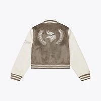 Veste universitaire Mitchell & Ness beige Minnesota Vikings pour femme