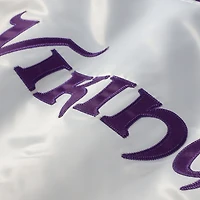 Women's Mitchell & Ness White Minnesota Vikings Plus Full-Snap Satin Jacket