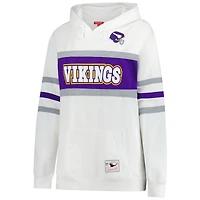 Women's Mitchell & Ness White Minnesota Vikings Plus Head Coach Throwback Pullover Hoodie