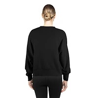 Sweat-shirt ras du cou surdimensionné noir Minnesota Vikings pour femme New Era
