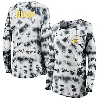 Women's New Era Black Minnesota Vikings Tie-Dye Long Sleeve T-Shirt