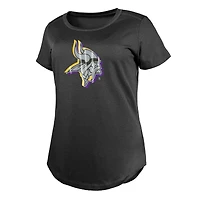 T-shirt New Era Charcoal Minnesota Vikings 2024 NFL Draft pour femme