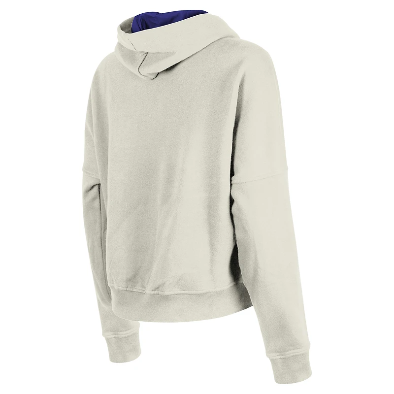 Sweat à capuche enfiler 3rd Down Historic des Vikings du Minnesota de New Era pour femme, couleur crème