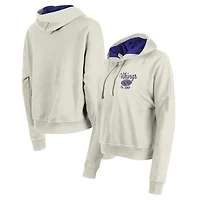 Sweat à capuche enfiler 3rd Down Historic des Vikings du Minnesota de New Era pour femme, couleur crème