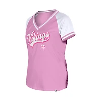 Women's New Era Pink Minnesota Vikings Mommy & Me V-Neck T-Shirt