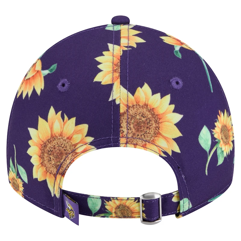 Women's New Era Purple Minnesota Vikings Adventure Sunflower 9TWENTY Adjustable Hat