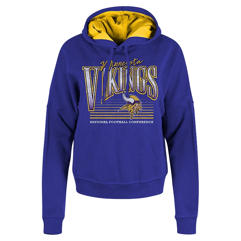 Sweat à capuche violet pour femme Minnesota Vikings de New Era