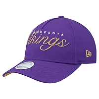 Casquette ajustable New Era violette métallisée 9FORTY M-Crown A-Frame pour femme des Vikings du Minnesota