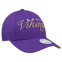 Women's New Era  Purple Minnesota Vikings  Metallic 9FORTY M-Crown A-Frame Adjustable Hat