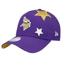 Casquette ajustable New Era violette Stardom A-Frame 9FORTY pour femme des Vikings du Minnesota